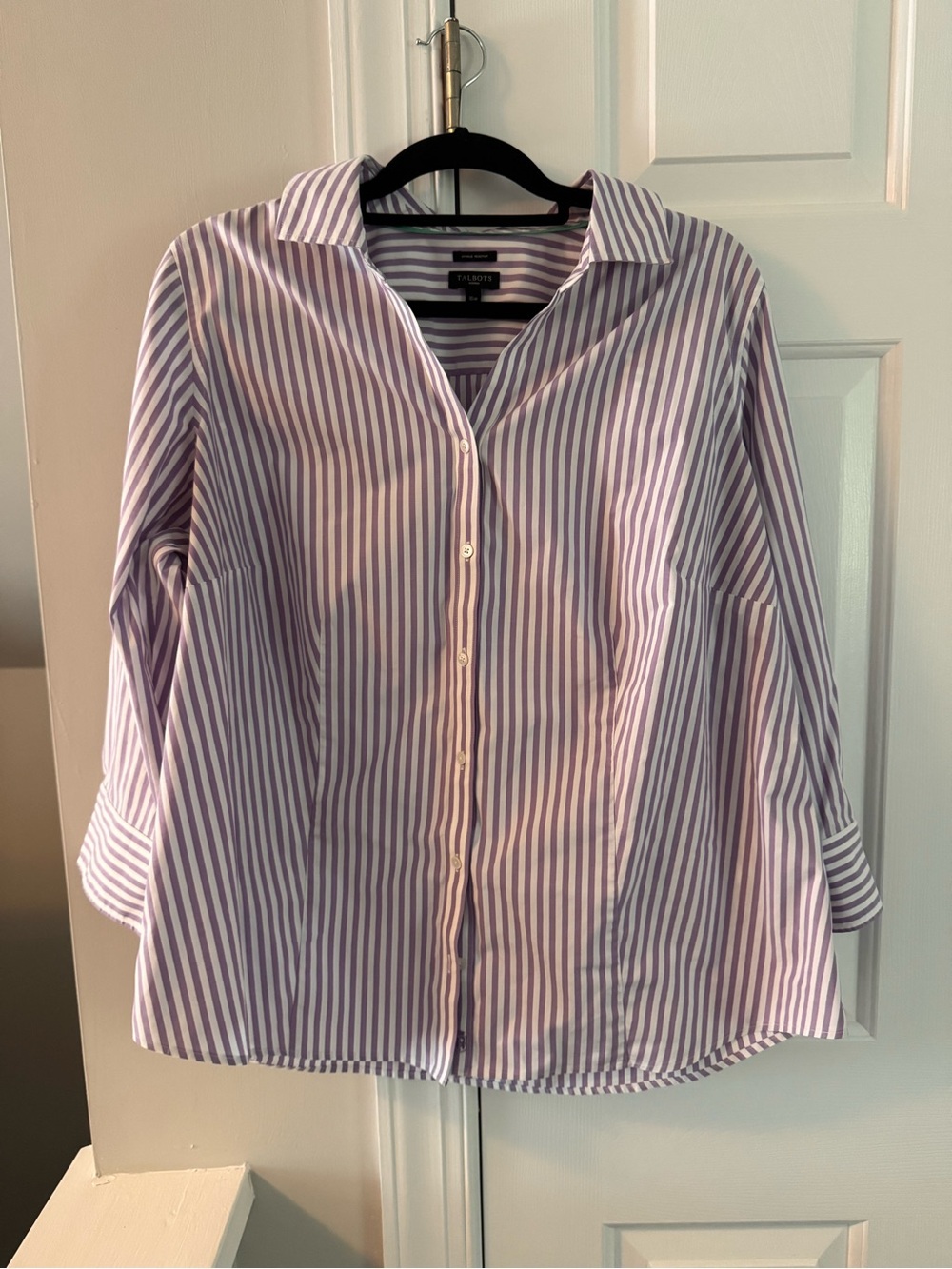 Talbots Lavender Stripe Button-Down Shirt